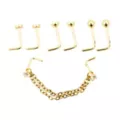 Multi-Pack Goldtone CZ Chain L-Bend Nose Pins 4 Pair - 20 Gauge at Spencer's