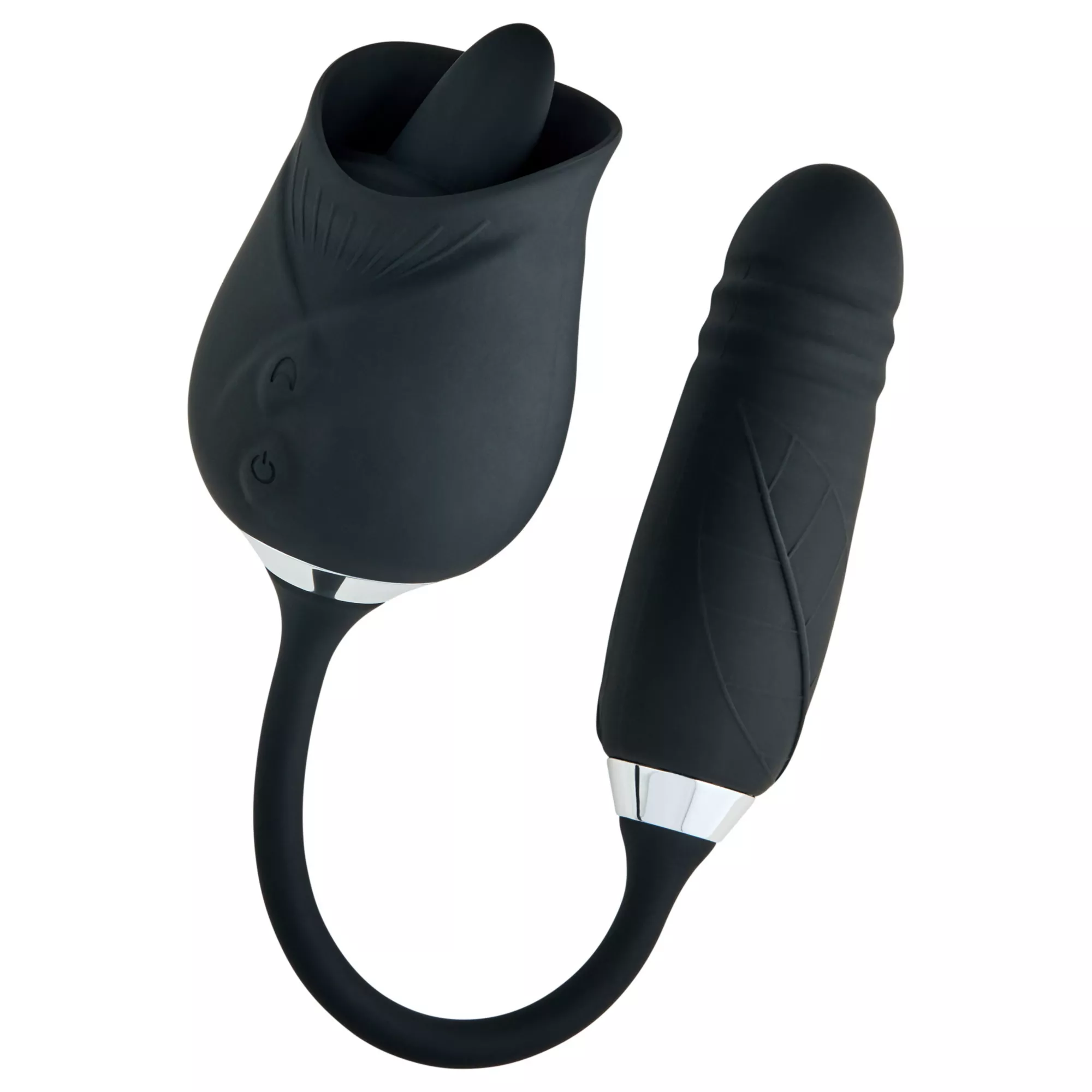 Black Secret Garden 2 in 1 Thrusting Massager - Hott Love Extreme at Spencer's