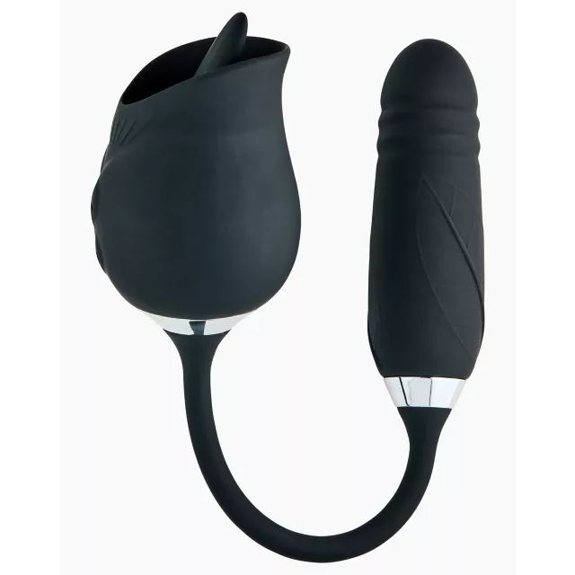 Black Secret Garden 2 in 1 Thrusting Massager - Hott Love Extreme at Spencer's