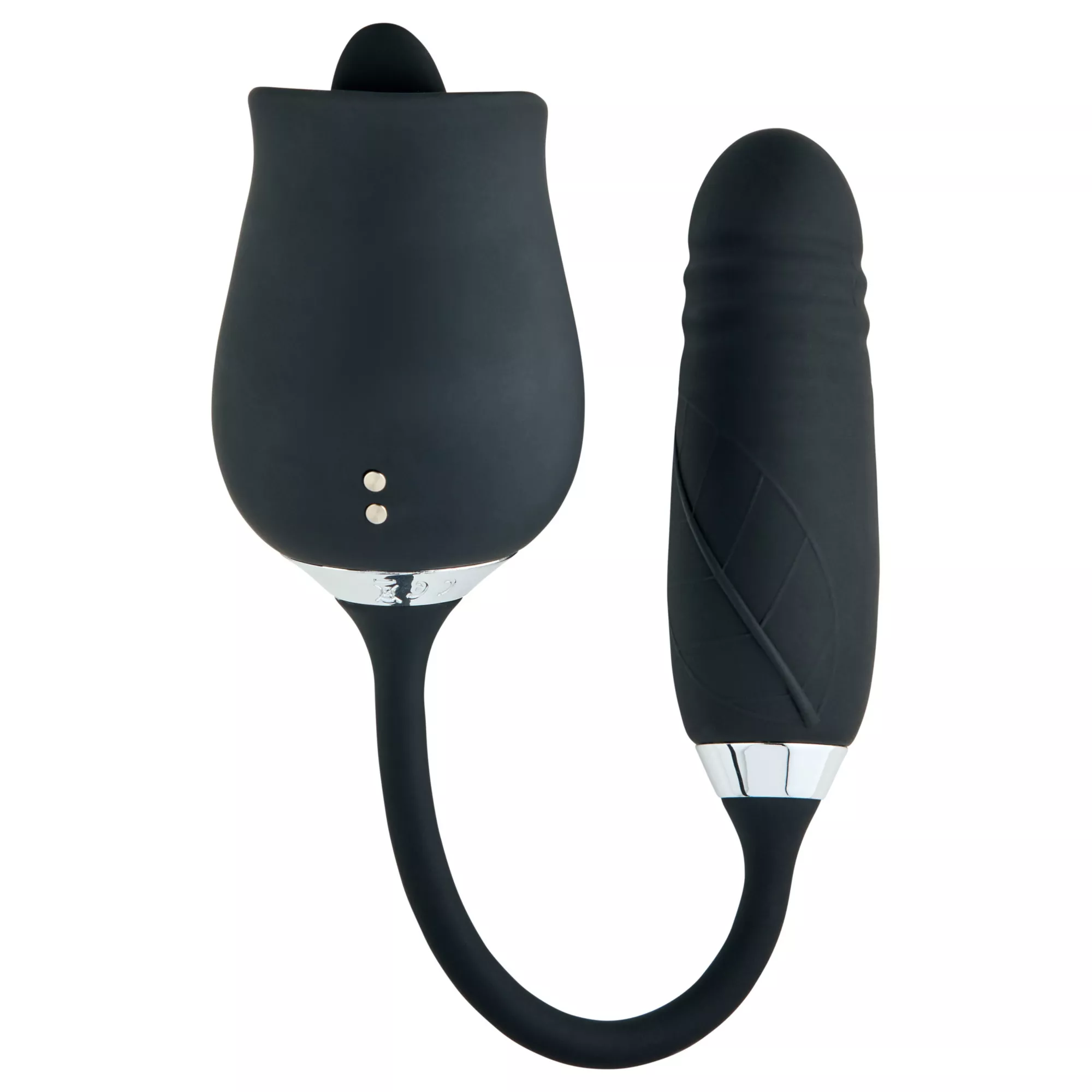 Black Secret Garden 2 in 1 Thrusting Massager - Hott Love Extreme at Spencer's