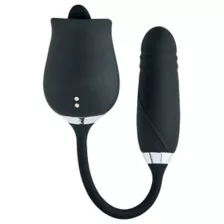Black Secret Garden 2 in 1 Thrusting Massager - Hott Love Extreme at Spencer's