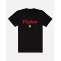 Playboy Bunny Logo Red Text T Shirt at Spencer's