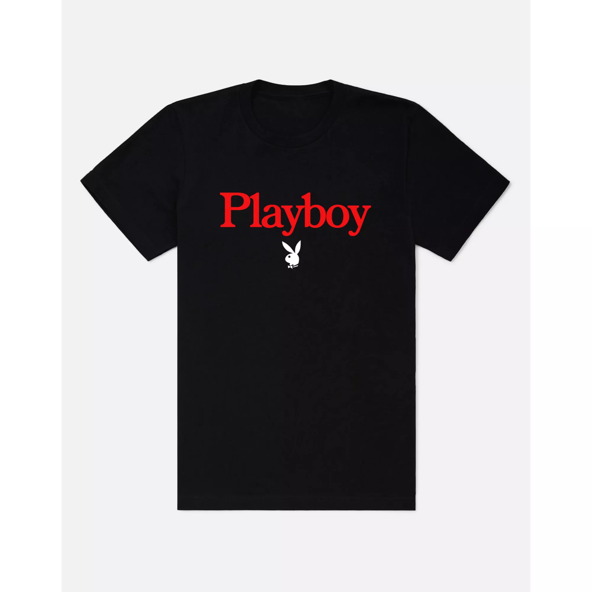Playboy Bunny Logo Red Text T Shirt at Spencer's