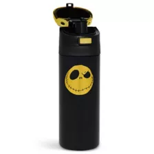 Jack Skellington Black and Yellow Flip Top Water Bottle 24 oz. - The Nightmare Before Christmas at Spencer's
