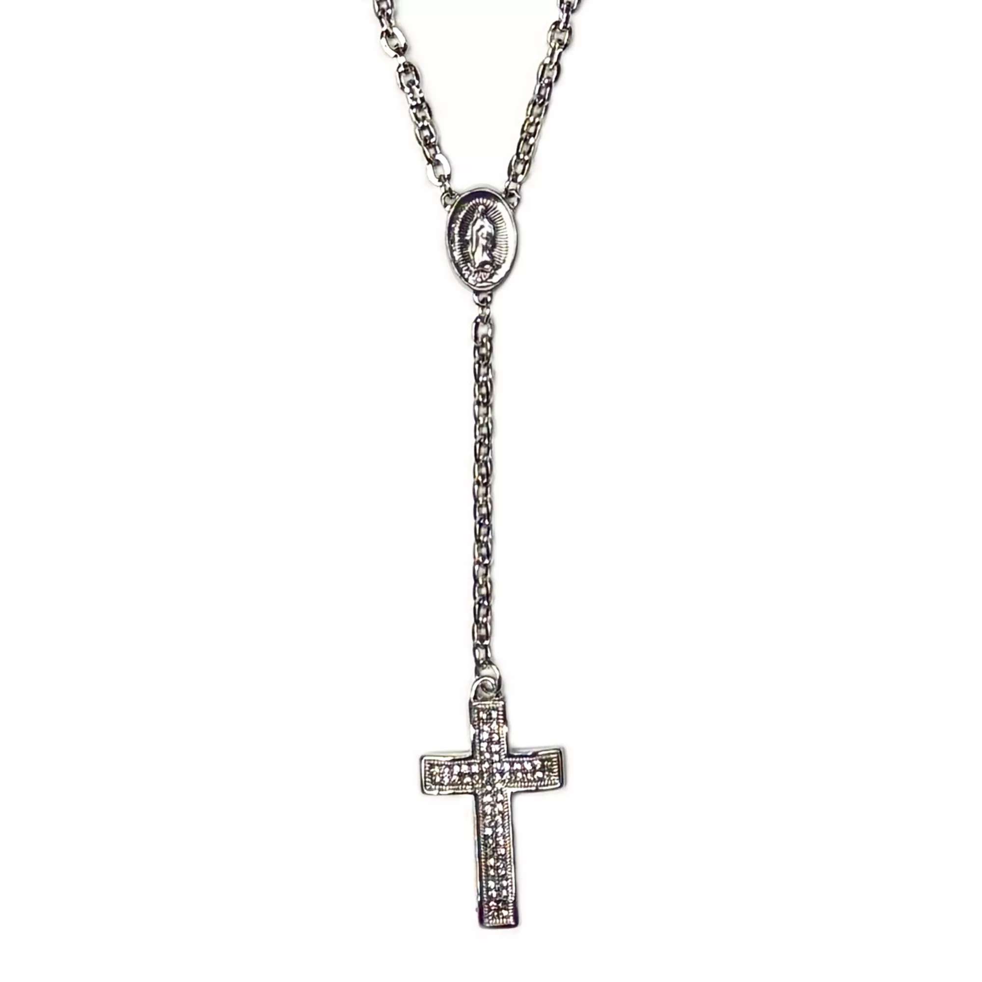 Silvertone Chain Rosary Necklace at Spencer's