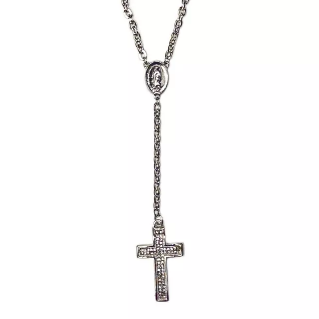 Silvertone Chain Rosary Necklace at Spencer's