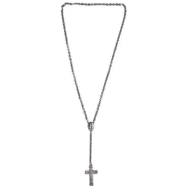 Silvertone Chain Rosary Necklace at Spencer's
