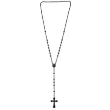 Black Chain Rosary Necklace at Spencer's