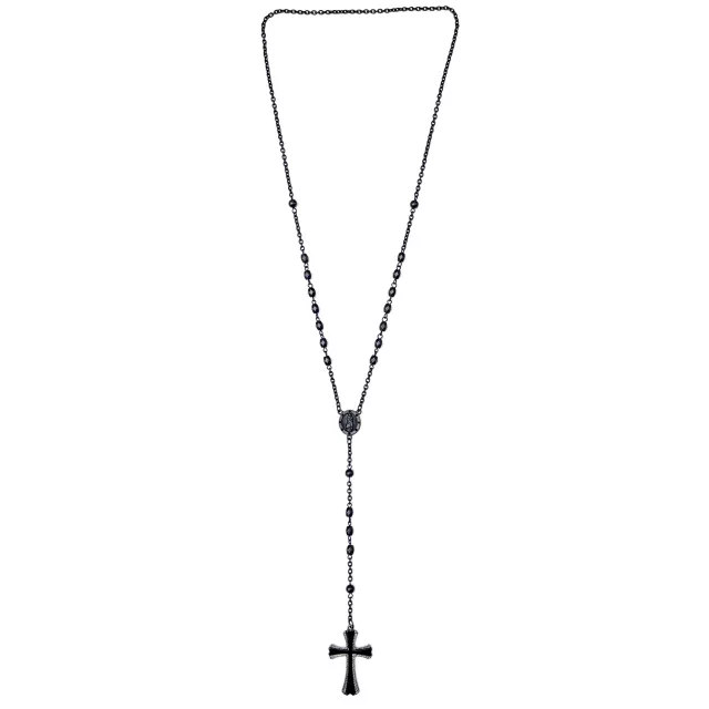 Black Chain Rosary Necklace at Spencer's