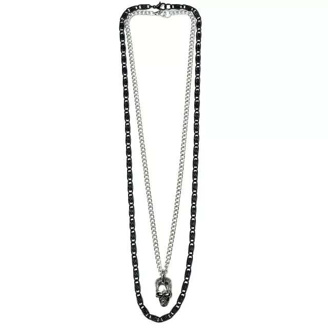 Skull Chain Necklace Set at Spencer's