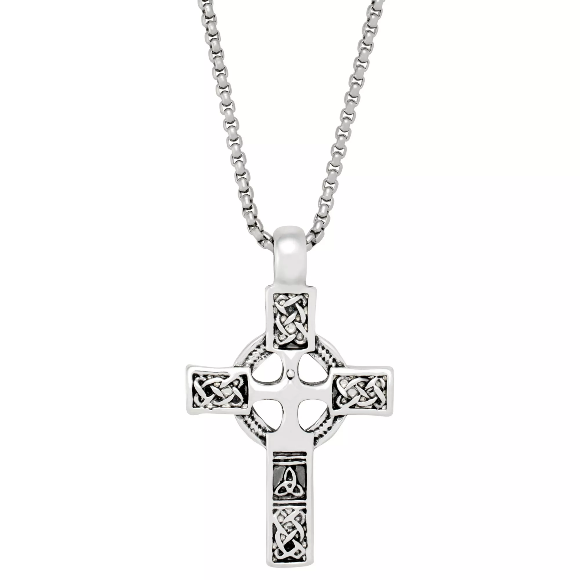 Gothic Cross Silver-Tone Necklace at Spencer's