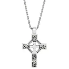 Gothic Cross Silver-Tone Necklace at Spencer's