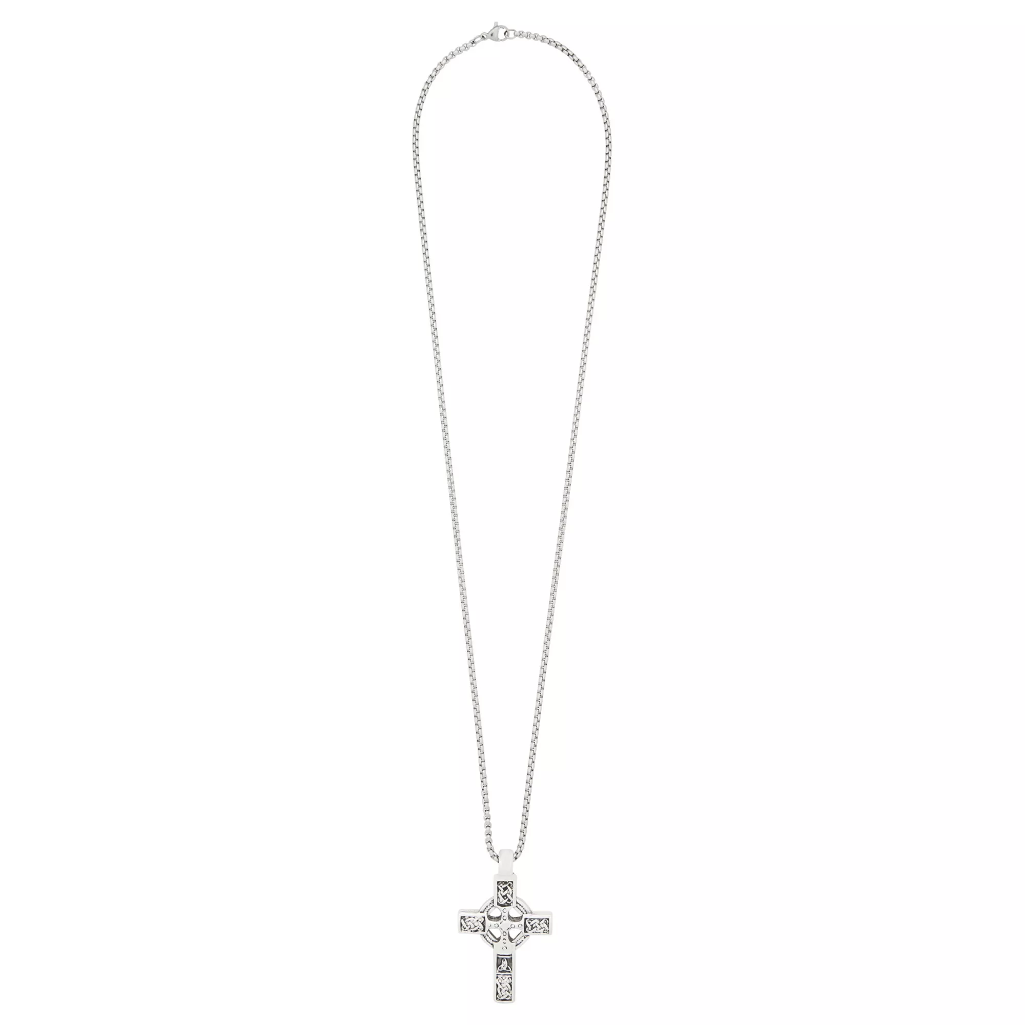 Gothic Cross Silver-Tone Necklace at Spencer's