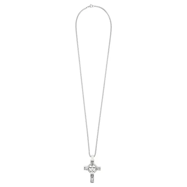 Gothic Cross Silver-Tone Necklace at Spencer's
