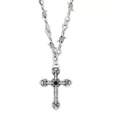 Barbed Wire Cross Necklace at Spencer's