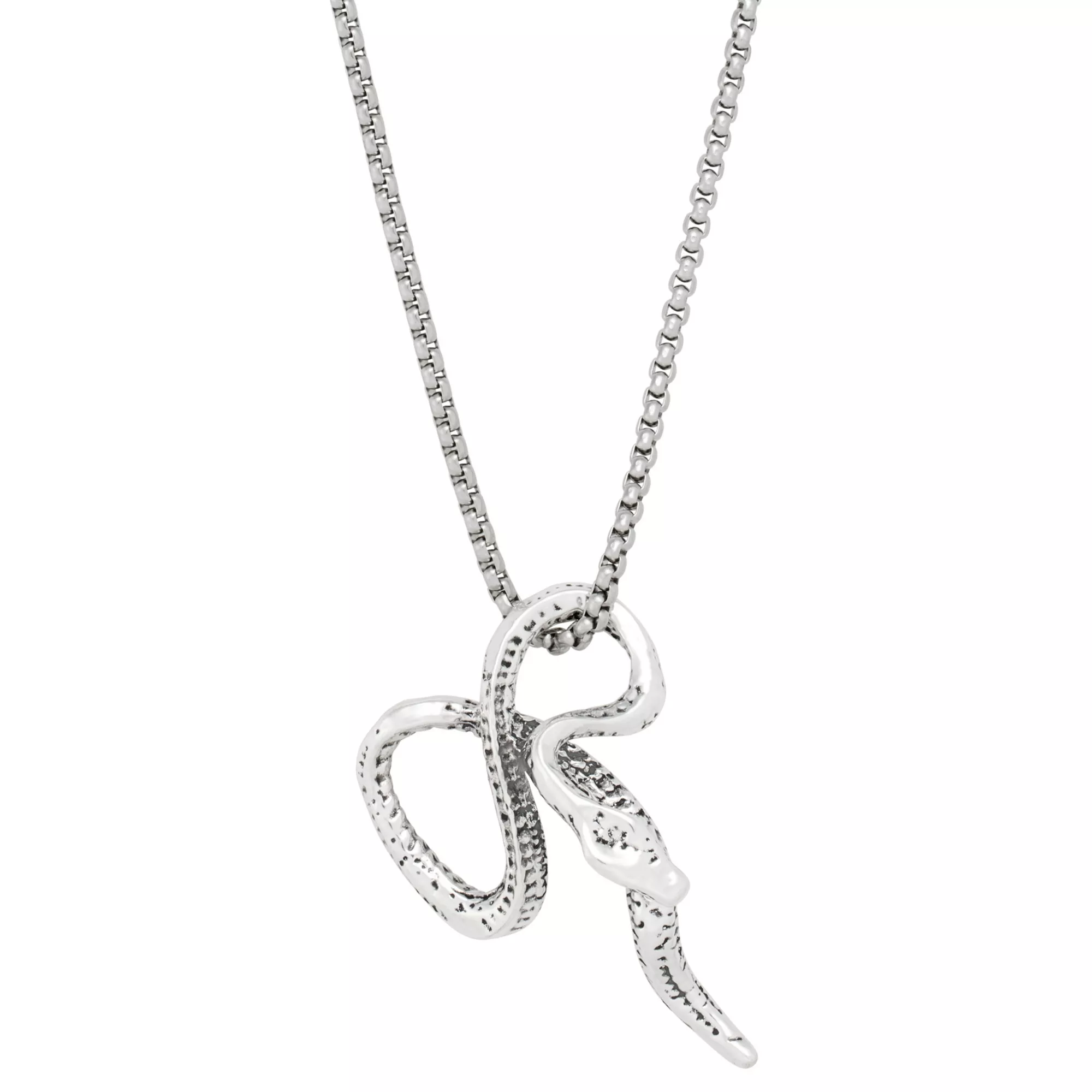 Twisted Snake Silver-Tone Necklace at Spencer's