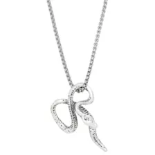 Twisted Snake Silver-Tone Necklace at Spencer's