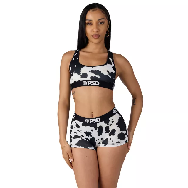 PSD Cow Print Sports Bra at Spencer's