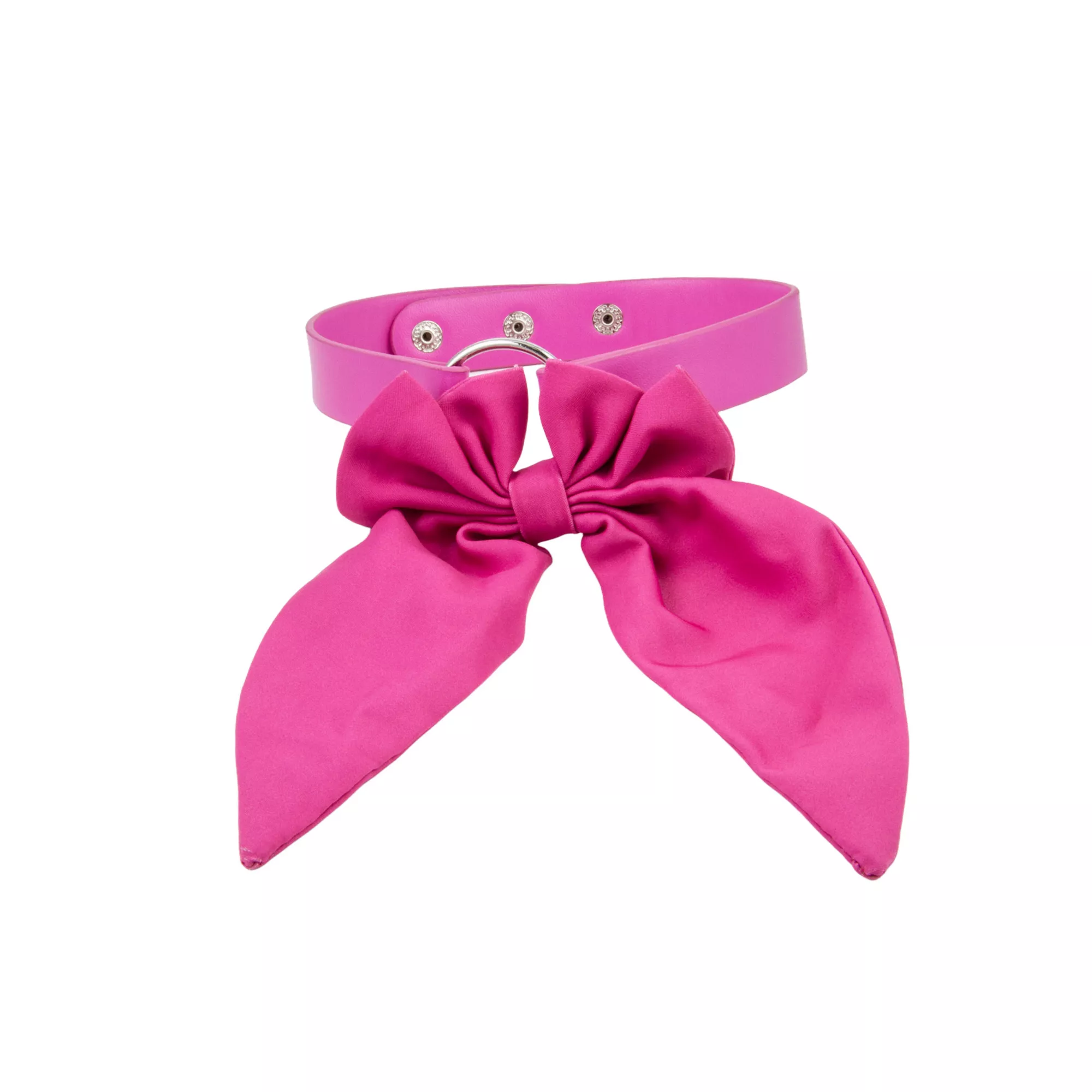 Oversized Pink Bow Choker Necklace at Spencer's