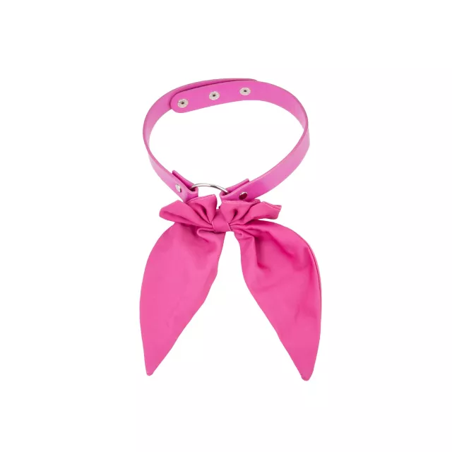 Oversized Pink Bow Choker Necklace at Spencer's