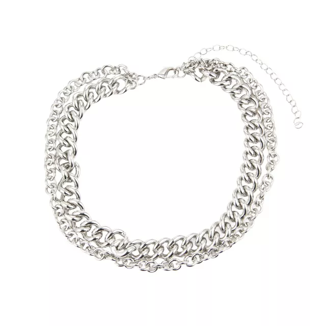 Silvertone Chain Choker Necklace at Spencer's
