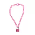 Pink Acrylic Locket Chain Necklace at Spencer's