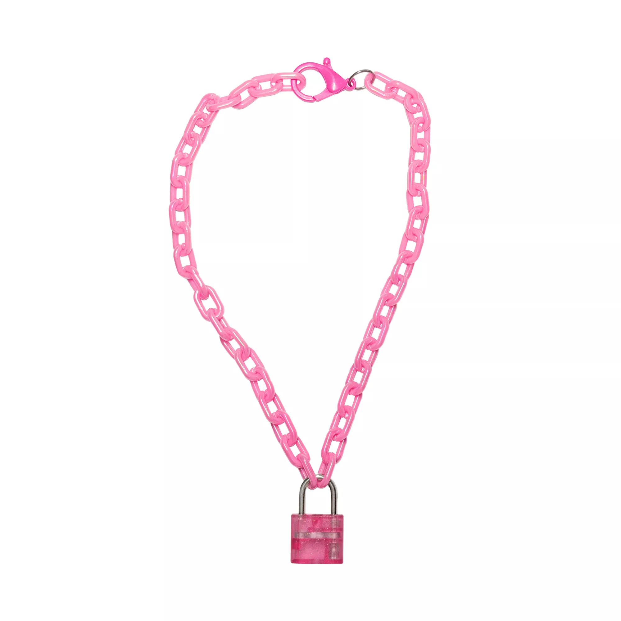 Pink Acrylic Locket Chain Necklace at Spencer's