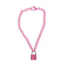 Pink Acrylic Locket Chain Necklace at Spencer's