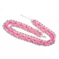 Pink 3 Row Chunky Chain Necklace at Spencer's