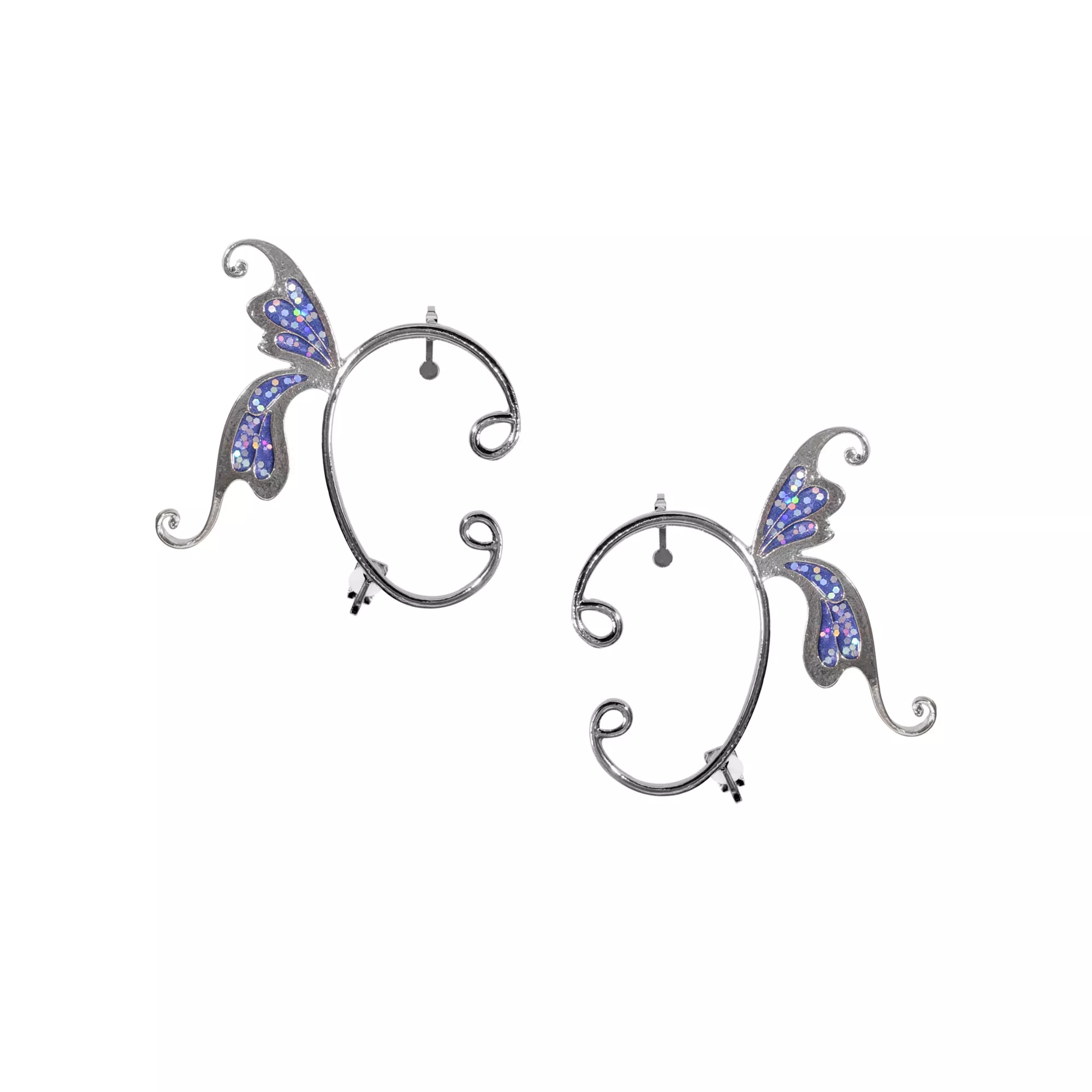 Blue Butterfly Wing Ear Cuffs at Spencer's