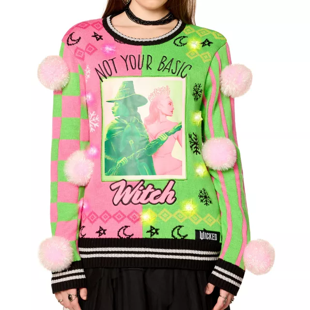 Light-Up Not Your Basic Witch Sweater - Wicked