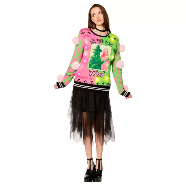 Light-Up Not Your Basic Witch Sweater - Wicked