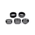 Multi-Pack Black Chain Signet Rings - 5 Pack at Spencer's