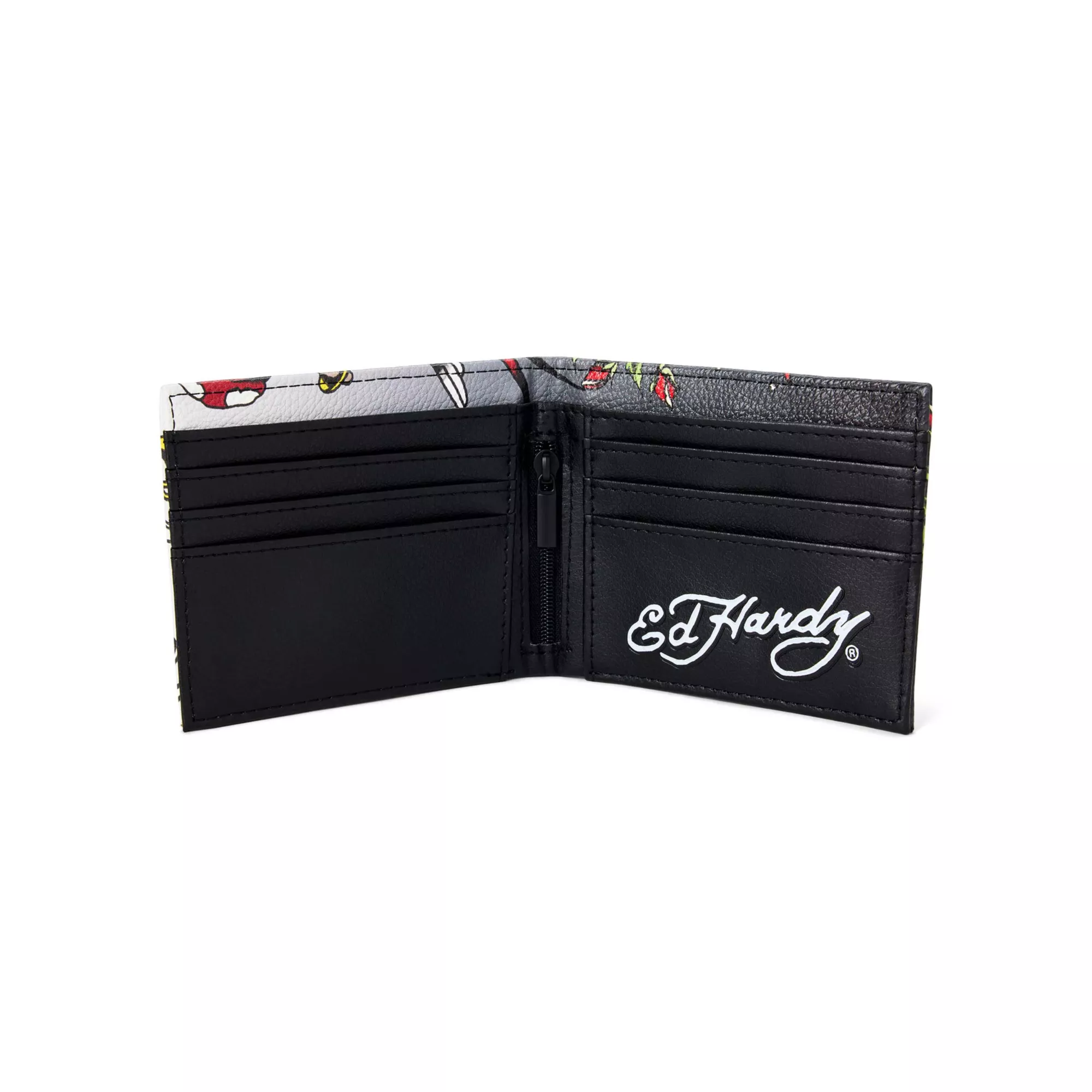 Ed Hardy Skull Tattoo Bifold Wallet at Spencer's