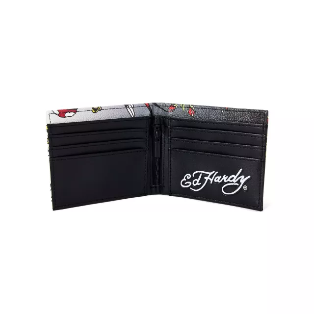 Ed Hardy Skull Tattoo Bifold Wallet at Spencer's