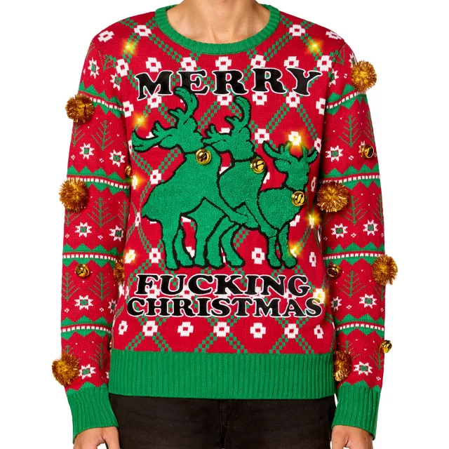 Light-Up Merry Fucking Christmas Sweater
