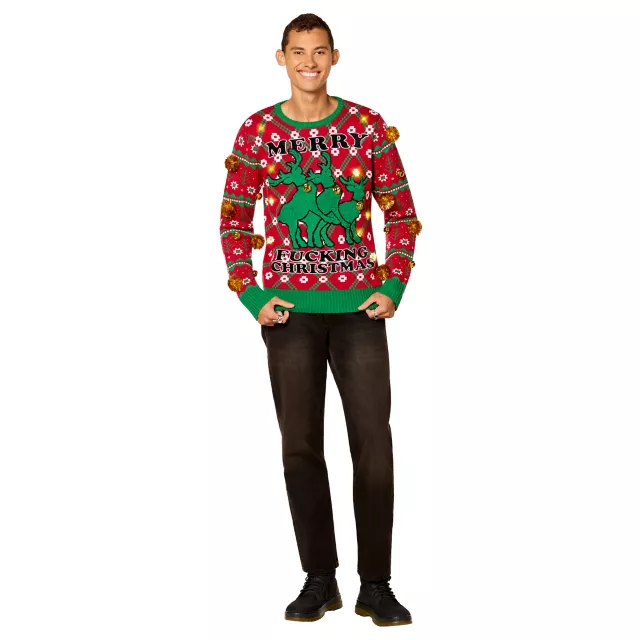 Light-Up Merry Fucking Christmas Sweater