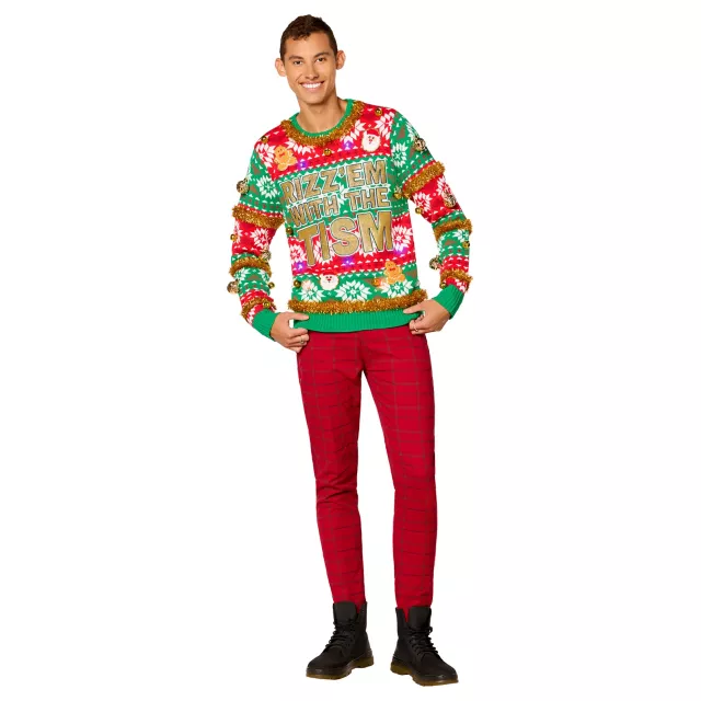 Light-Up Rizz 'Em with the Tism Christmas Sweater