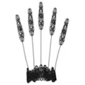 Black Antique Five Finger Attached Ring Bracelet at Spencer's
