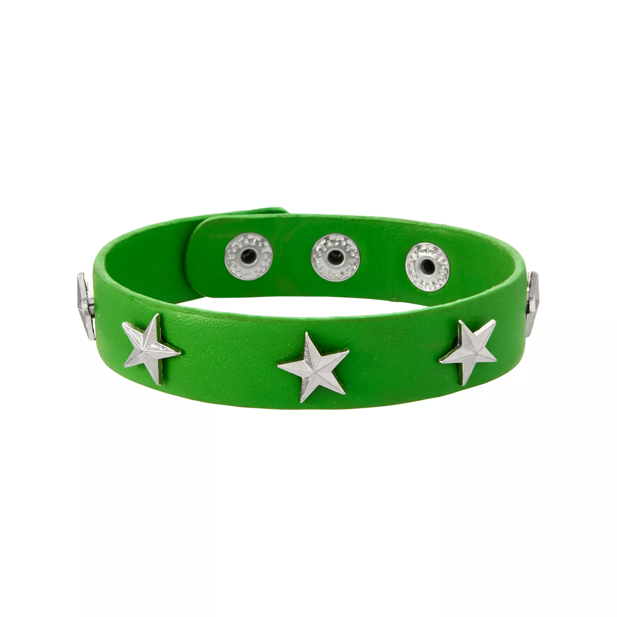 Multi-Pack Green and Black Star Spiked Bracelets - 2 Pack