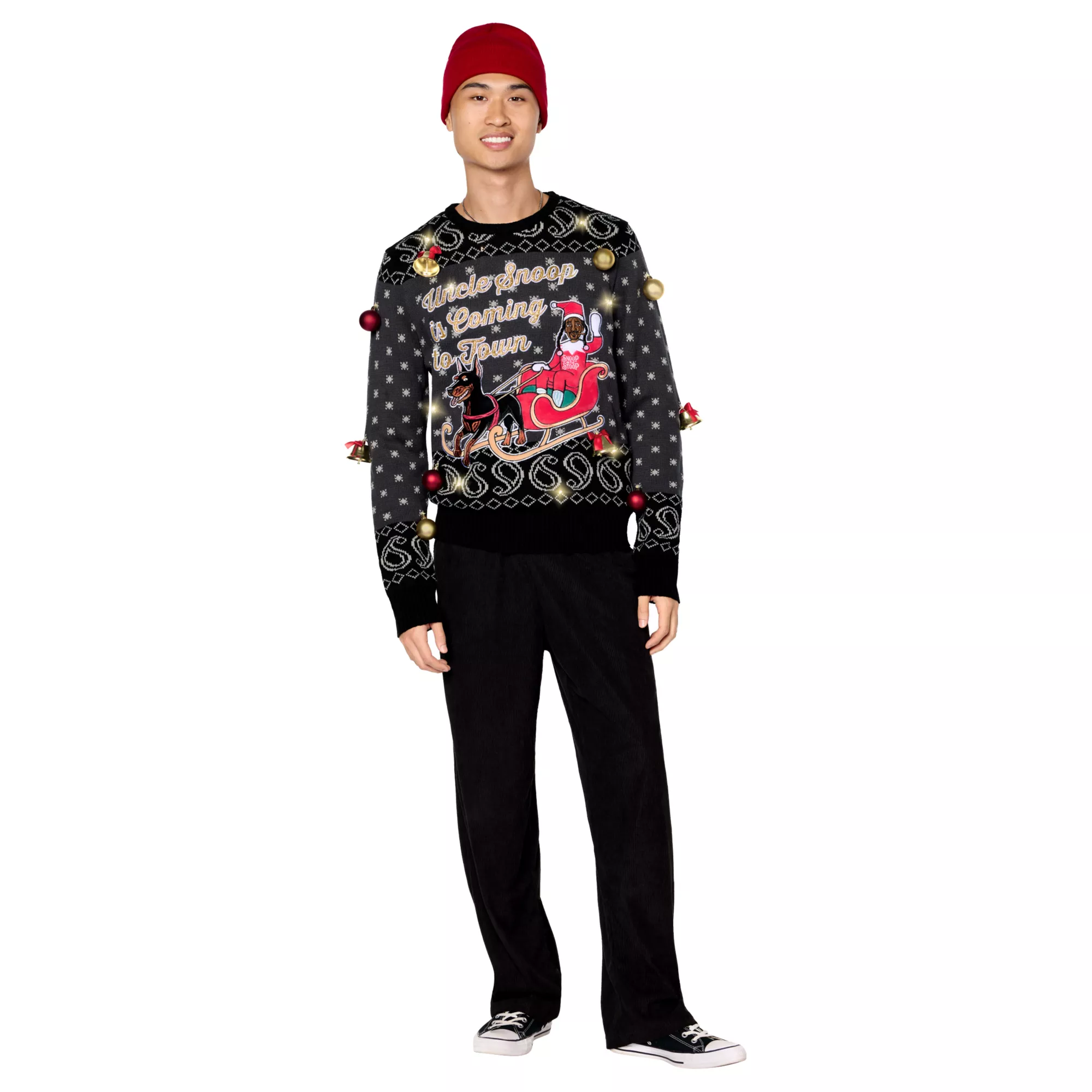 Light-Up Uncle Snoop Is Coming to Town Christmas Sweater