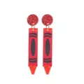 Red Crayon Dangle Earrings at Spencer's
