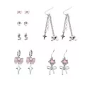 Multi-Pack Pink Bow and Star Earrings - 6 Pair at Spencer's