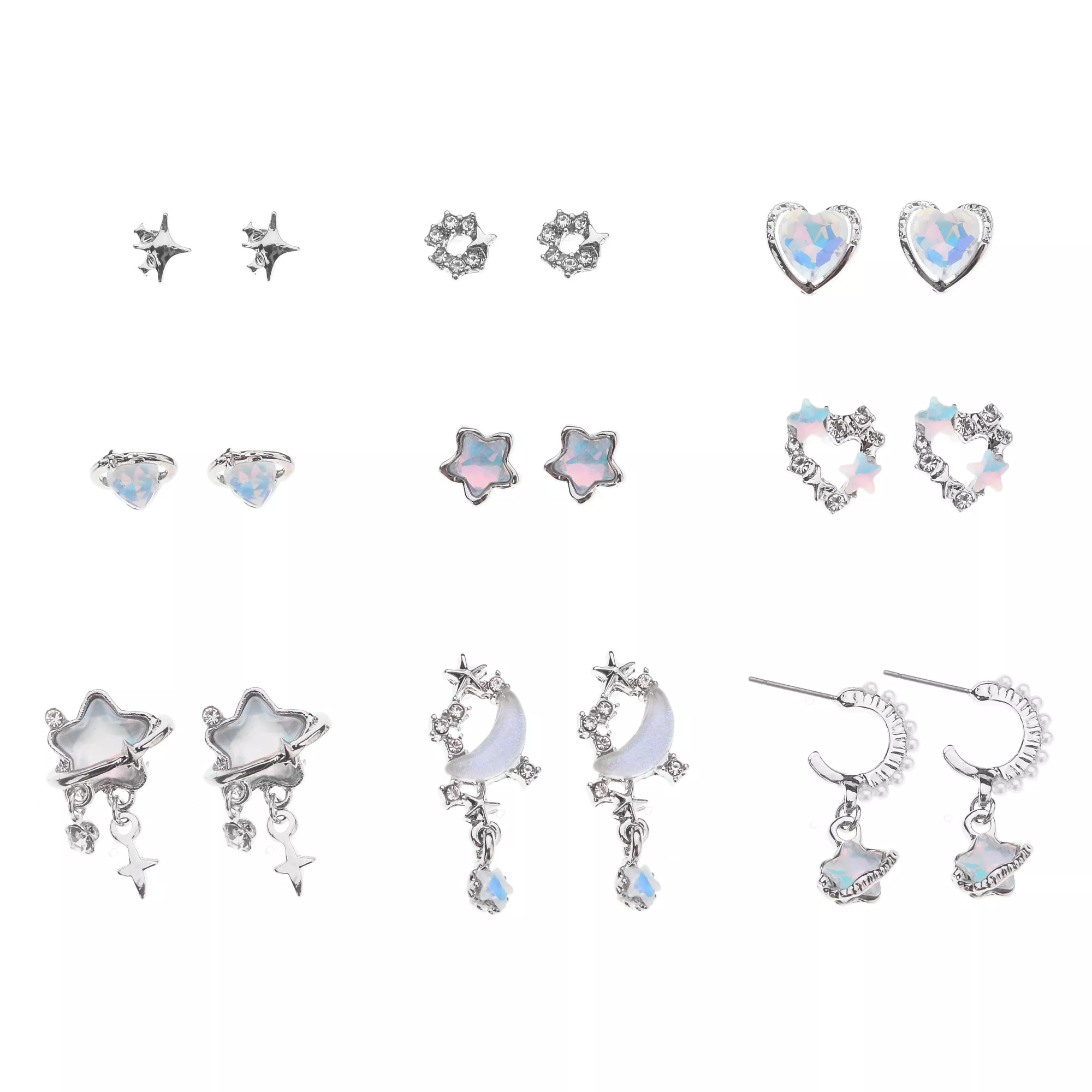 Multi-Pack Starstruck Crush Earrings - 9 Pair at Spencer's
