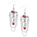 Red Rose Sword Chain Dangle Earrings at Spencer's