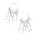 Razor Blade Spike Chain Silver-Tone Hoop Earrings at Spencer's
