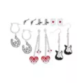 Multi-Pack Guitar Hearts Horseshoe Stud and Dangle Earrings - 6 Pair at Spencer's