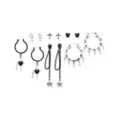 Multi-Pack Y2K Goth Stud and Hoop Dangle Earrings - 6 Pair at Spencer's