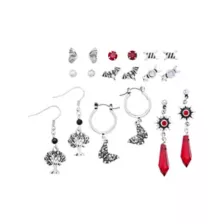 Multi-Pack Crystal Sun Tree Assorted Earrings - 9 Pack at Spencer's