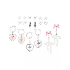 Multi-Pack Pressed Flower Bow Stud and Dangle Earrings - 9 Pair at Spencer's